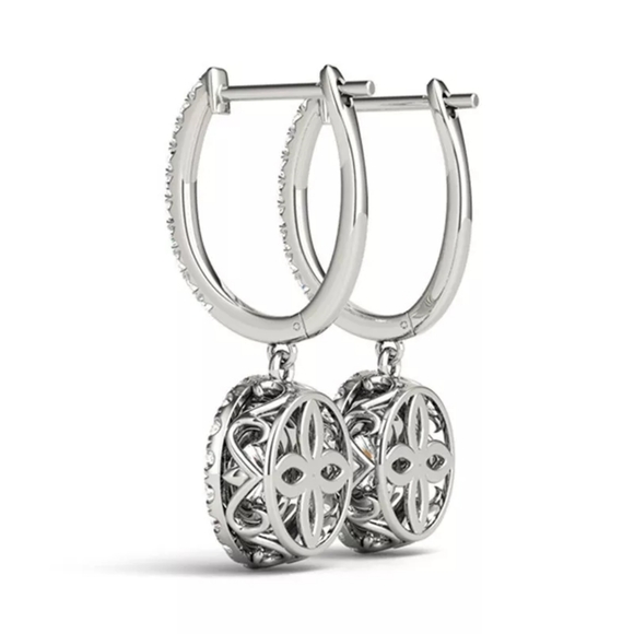 Chic Wedding Inlayed Diamonds Earrings - Picture 2 of 3